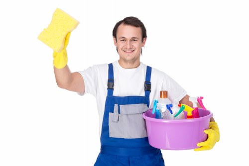 Airbnb cleaning setup with fresh linens and tidy bedroom