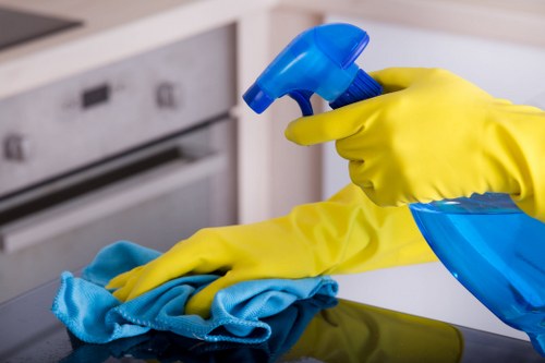 Professional Acton cleaning service working in a high-traffic area