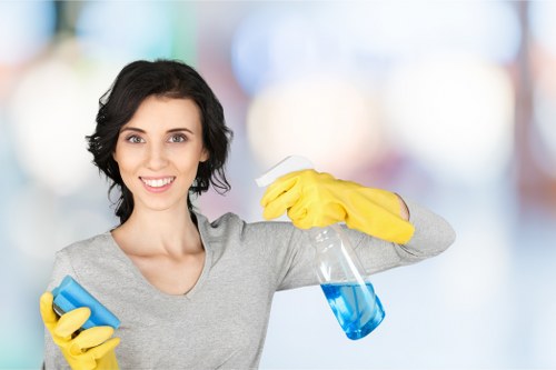 Clean and organized office environment after commercial cleaning