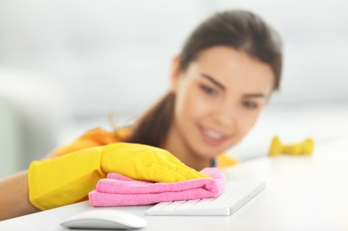 Deep cleaning kitchen surfaces during move out cleaning